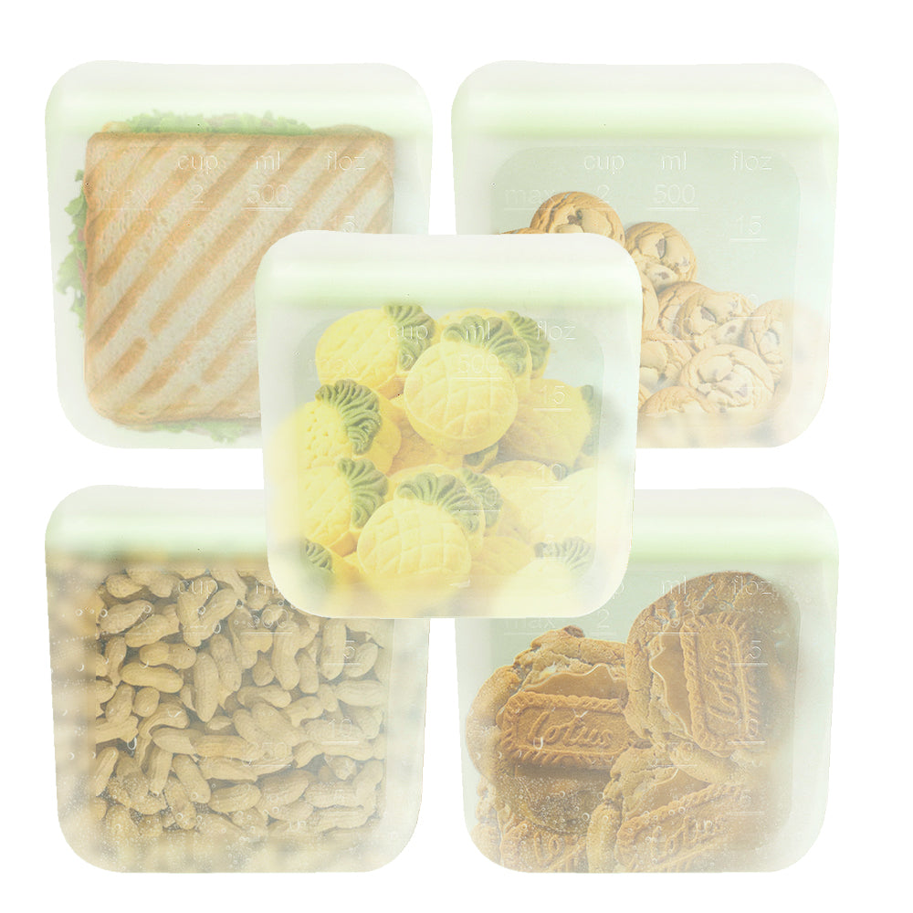 purifyou reusable silicone food storage bags in assorted sizes and colors – view 13
