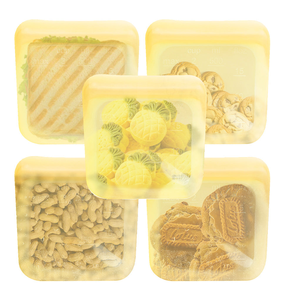 purifyou reusable silicone food storage bags in assorted sizes and colors – view 14