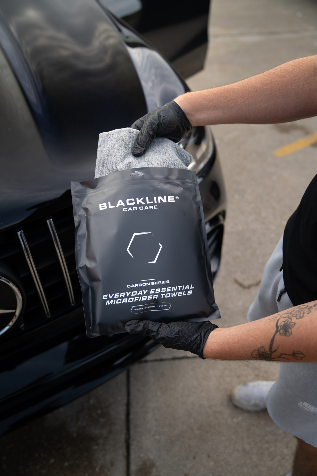BLACKLINE microfiber towel construction detail