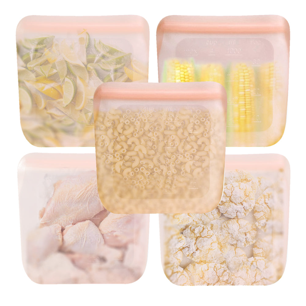 purifyou reusable silicone food storage bags in assorted sizes and colors – view 15