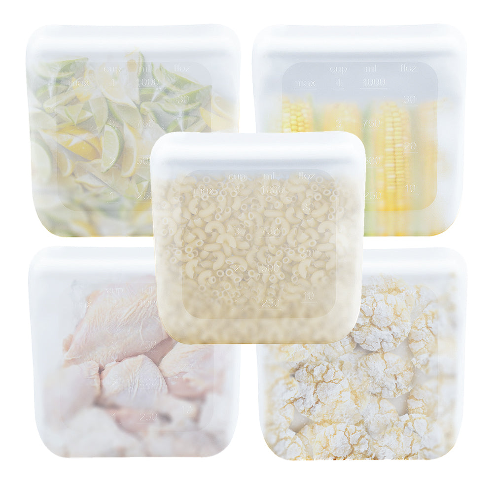 purifyou reusable silicone food storage bags in assorted sizes and colors – view 16