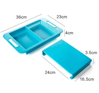 3-in-1 over-sink cutting board with built-in drain basket – view 6