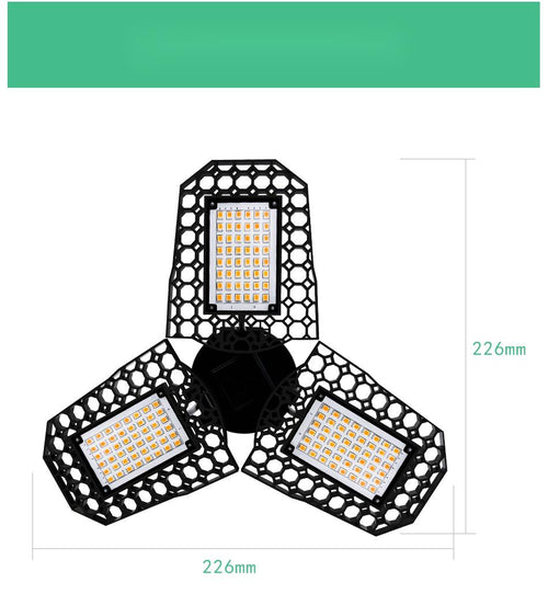 3-Panel LED Garage Light – Adjustable 40W/60W/80W