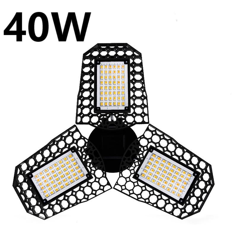 3-Panel LED Garage Light – Adjustable 40W/60W/80W