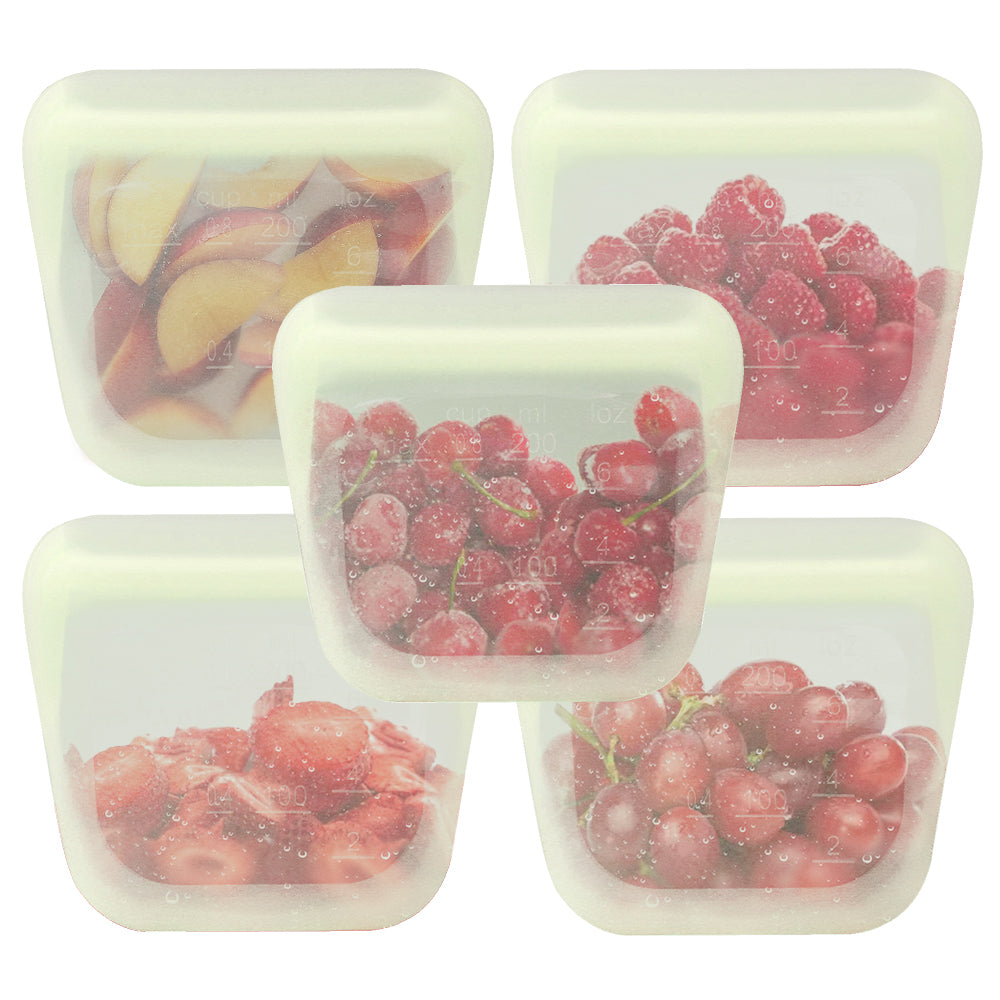 purifyou reusable silicone food storage bags in assorted sizes and colors – view 10