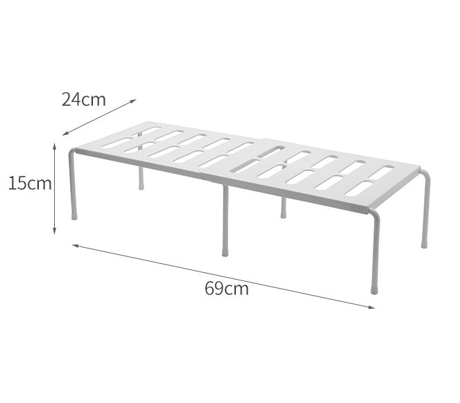 Expandable countertop kitchen storage rack for adding adjustable shelf space – view 6