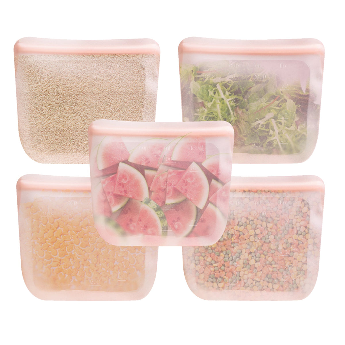 purifyou reusable silicone food storage bags in assorted sizes and colors – view 20