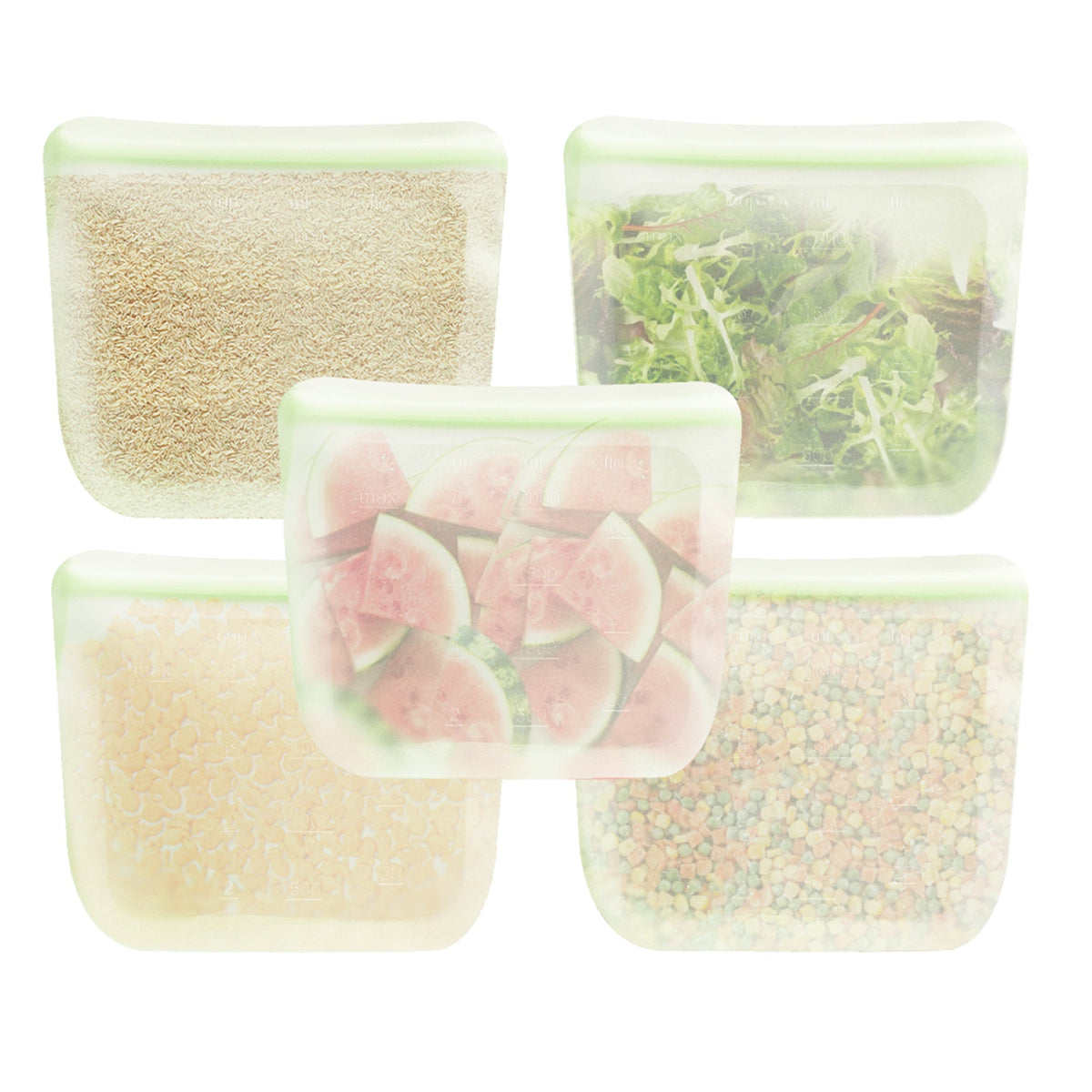 purifyou reusable silicone food storage bags in assorted sizes and colors – view 21