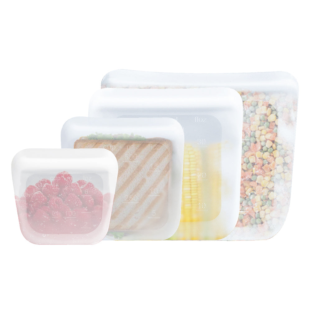 purifyou reusable silicone food storage bags in assorted sizes and colors – view 5