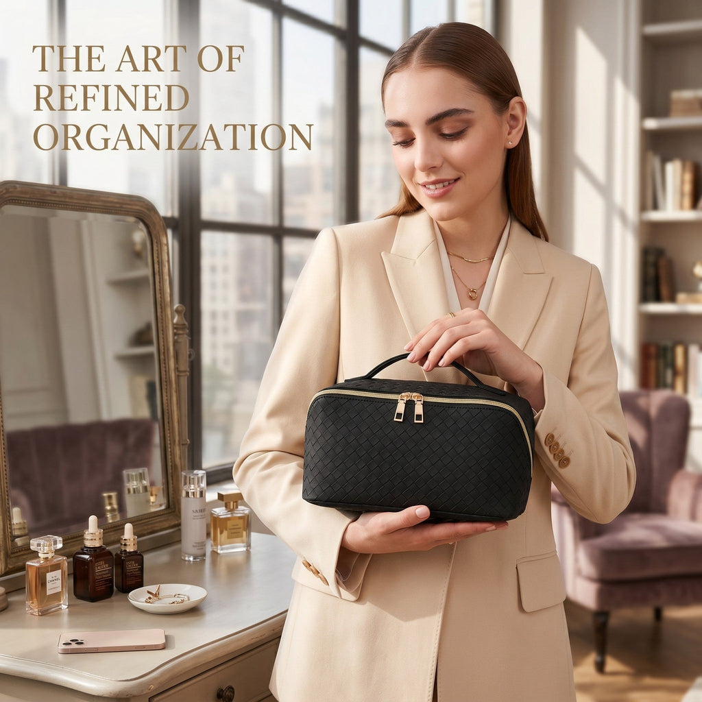 Compact makeup organizer for trips and daily use
